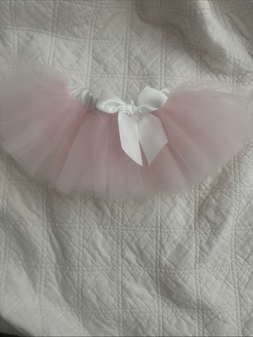 Bitty Baby by American Girl Pink Tulle Tutu 
Size 3 White Satin Bow Ballerina